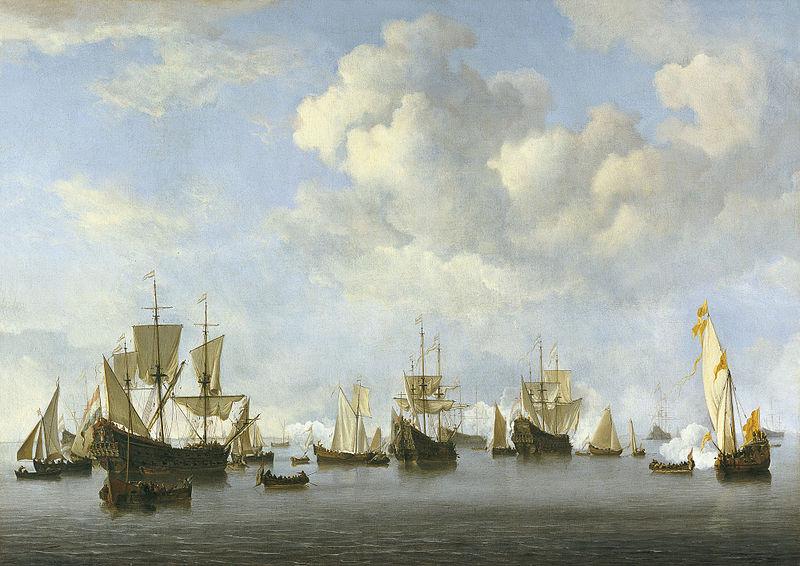willem van de velde  the younger The Dutch Fleet in the Goeree Straits